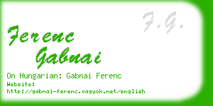 ferenc gabnai business card